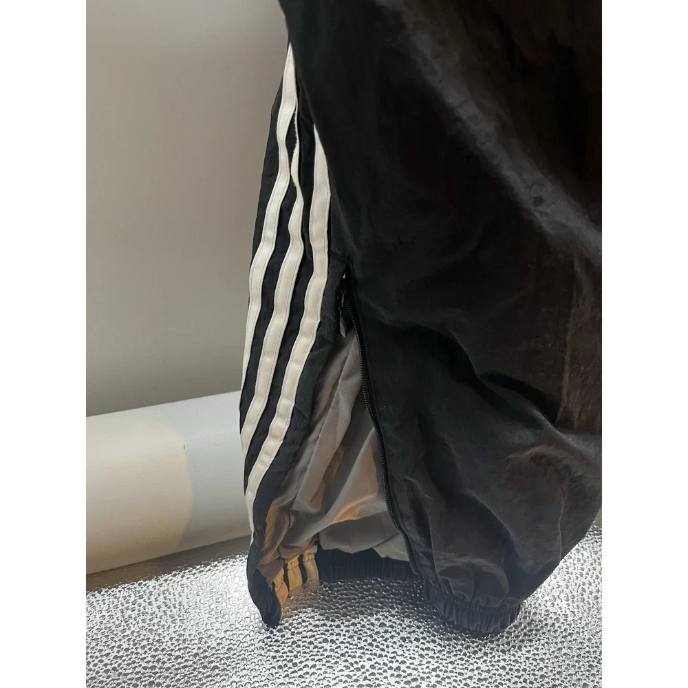 Adidas Vintage Windbreaker Track Pants Mens Large Black White Mesh Y2K Joggers‎